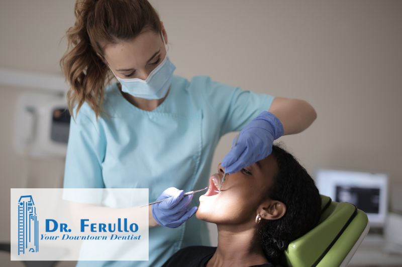 A dental check up where they will tell the patient how often to replace their toothbrush